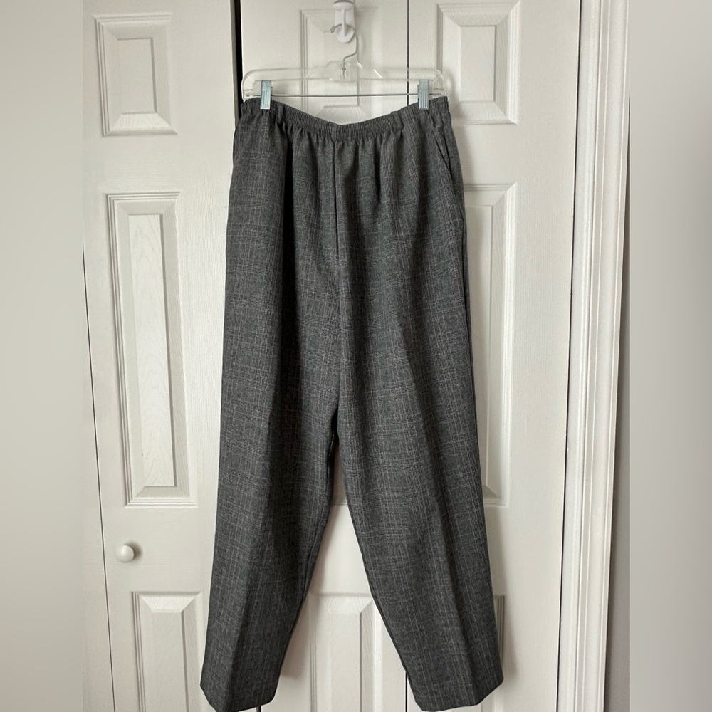 Vintage Alfred Dunner Gray Plaid Pants Size 20